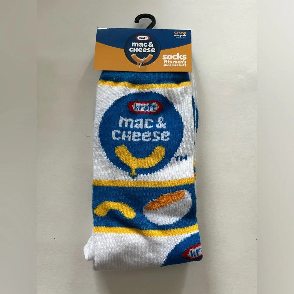 Kraft Mac & Cheese Socks Fits Men’s Shoe Size 6-12